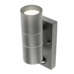 CGC Lighting 'Mia' Dark Grey Stainless Steel GU10 Up & Down Outdoor Wall Light IP44 with PIR Motion Sensor - thumbnail 4