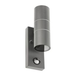 CGC Lighting 'Mia' Dark Grey Stainless Steel GU10 Up & Down Outdoor Wall Light IP44 with PIR Motion Sensor - thumbnail 3