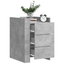 Berkfield Home Bedside Cabinet Concrete Grey 45x50x65 cm Engineered Wood - Size: 45 x 50 x 65 cm - thumbnail 2
