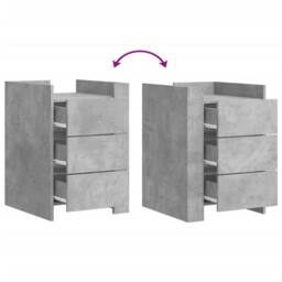 Berkfield Home Bedside Cabinet Concrete Grey 45x50x65 cm Engineered Wood - Size: 45 x 50 x 65 cm - thumbnail 7
