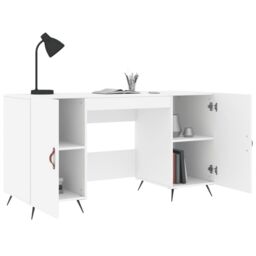 Berkfield Home Desk White 140x50x75 cm Engineered Wood - Size: 140 x 50 x 75 cm - thumbnail 4
