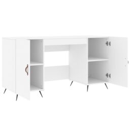 Berkfield Home Desk White 140x50x75 cm Engineered Wood - Size: 140 x 50 x 75 cm - thumbnail 5