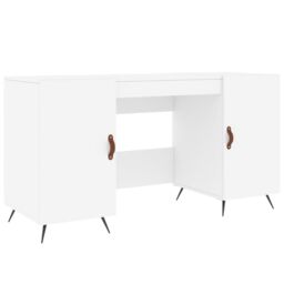 Berkfield Home Desk White 140x50x75 cm Engineered Wood - Size: 140 x 50 x 75 cm - thumbnail 2