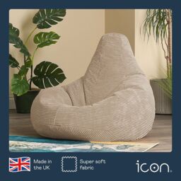 icon Dalton Cord Adult Bean Bag Chair, Set of 2 in Natural - thumbnail 5
