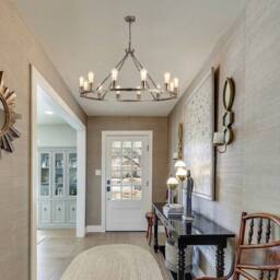 NIVOR 12 E27 Light Waggon Wheel Kitchen Chandelier Adjustable Pendant in Bronze - thumbnail 6