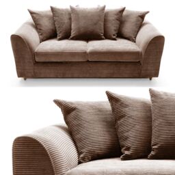 SquareBoxx Lennox Sofa Set 3 Seater in Chocolate - thumbnail 4