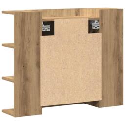 Berkfield Home Bathroom Mirror Cabinet Artisan Oak 80x20.5x64 cm Engineered Wood in Brown - thumbnail 6