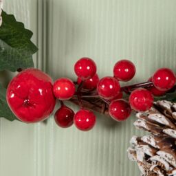 Samuel Alexander 45cm Hanging Christmas Wreath with Red Berries & Frosted Pinecones - thumbnail 4