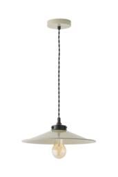 ValueLights Hampstead Metal Rolled Edge Tapered Flush Ceiling Light with Bulb in Green - thumbnail 6