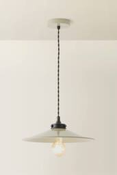 ValueLights Hampstead Metal Rolled Edge Tapered Flush Ceiling Light with Bulb in Green - thumbnail 3
