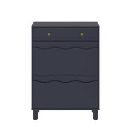 KEEPREAPER Freestanding Shoe Cabinet with 2 Flip Drawers & 1 Pull-Out Drawer in Blue