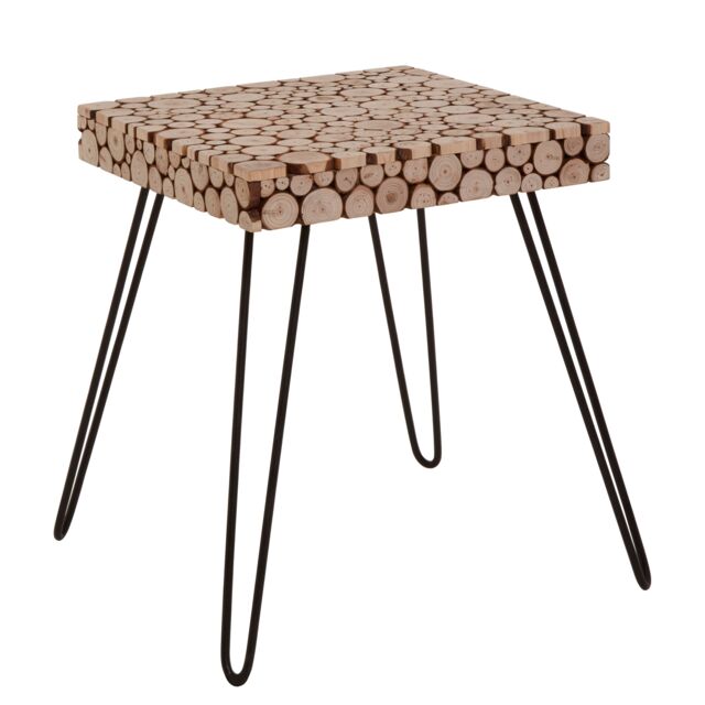 Orsina Easy To Maintain Square Side Table, Stable & Durable Table With Hairpin Legs, Design Cocktail Square Table in Natural - image 1