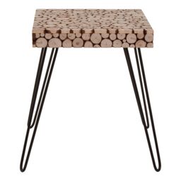 Orsina Easy To Maintain Square Side Table, Stable & Durable Table With Hairpin Legs, Design Cocktail Square Table in Natural - thumbnail 3