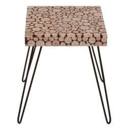 Orsina Easy To Maintain Square Side Table, Stable & Durable Table With Hairpin Legs, Design Cocktail Square Table in Natural - thumbnail 2