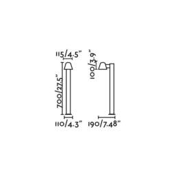 Netlighting Gina 1 Light Outdoor Bollard Light Dark Grey IP44 GU10 - thumbnail 2