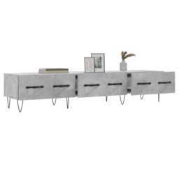 Berkfield Home TV Cabinet Concrete Grey 150x36x30 cm Engineered Wood - Size: 150 x 36 x 30 cm - thumbnail 4