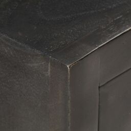 Berkfield Home Bedside Cabinet Black & Gold 40x30x50 cm Solid Mango Wood - Size: 40 x 30 x 50 cm - thumbnail 4