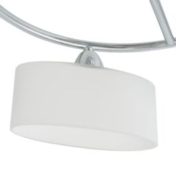 Berkfield Home Ceiling Lamp with Ellipsoid Glass Shades for 5 E14 Bulbs 200 W in White - thumbnail 4