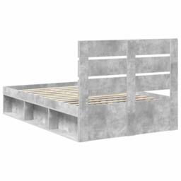Berkfield Home Bed Frame with Headboard Concerte 120 x 200 cm Solid Pine Wood in Grey - thumbnail 9