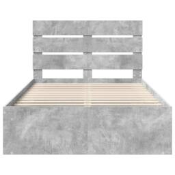 Berkfield Home Bed Frame with Headboard Concerte 120 x 200 cm Solid Pine Wood in Grey - thumbnail 7