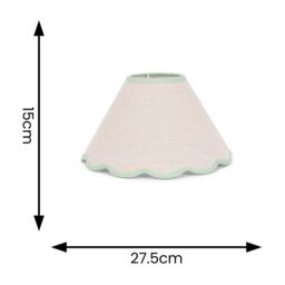 ValueLights Florie Natural Linen Small Tapered Lamp Shade with Scallop Pastel Trim in Green - thumbnail 7