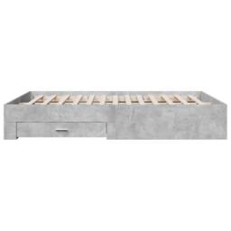 Berkfield Home Modern Bed Frame with Drawers without Mattress Concrete Grey 140x - thumbnail 5