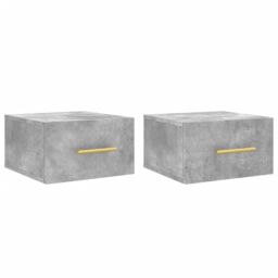 Berkfield Home Wall-mounted Bedside Cabinets 2 pcs Concrete Grey 35x35x20 cm - Size: 35 x 35 x 20 cm - thumbnail 2