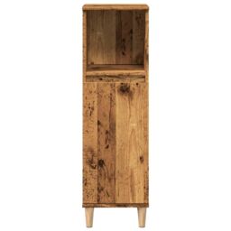 Berkfield Home Bathroom Cabinet Old Wood 30x30x100 cm Engineered Wood in Brown - Size: 30 x 30 x 100 cm - thumbnail 4