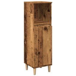 Berkfield Home Bathroom Cabinet Old Wood 30x30x100 cm Engineered Wood in Brown - Size: 30 x 30 x 100 cm - thumbnail 2