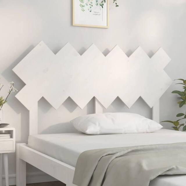 Berkfield Home Beautiful Bed Headboard White 132x3x81 cm Solid Wood Pine - Size: 132 x 3 x 81 cm - image 1