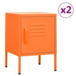 Berkfield Home Nightstands 2 pcs Orange 35x35x51 cm Steel - Size: 35 x 35 x 51 cm - thumbnail 2