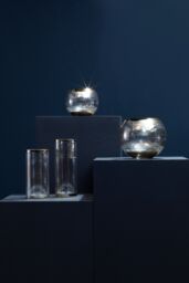Orsina Raya Small Cylinder Glass Vase in Silver - thumbnail 3