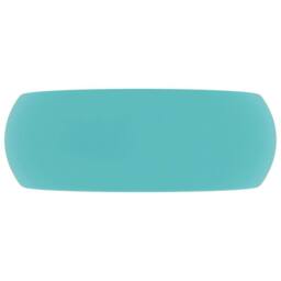 Berkfield Home Luxury Wash Basin Round Matt Light Green 40x15 cm Ceramic - thumbnail 4