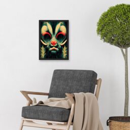 Artery8 Christmas Krampus Beast Alpine Folklore Artwork Framed Wall Art Print A4 in Black - thumbnail 2