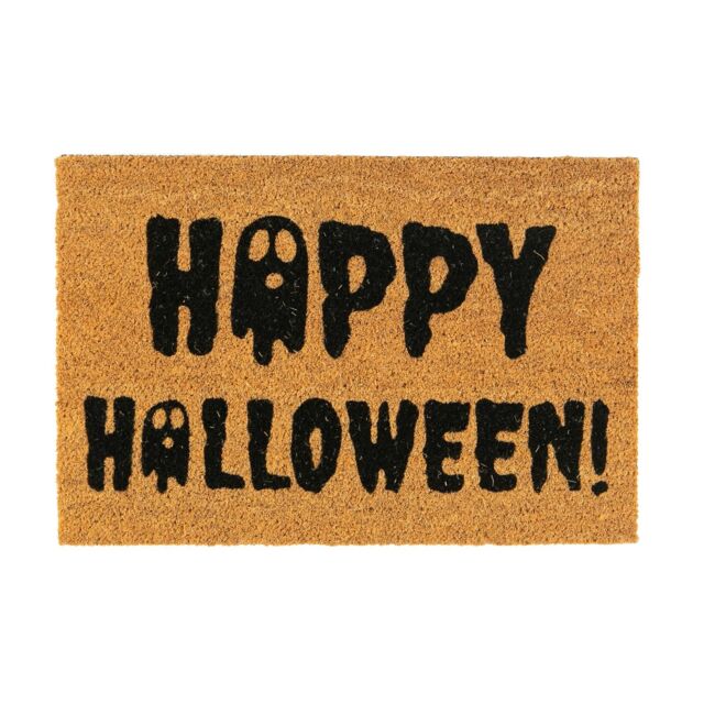 Nicola Spring Halloween Coir Door Mat - 60 x 40cm - Ghost - Size: 40 cm x 60 cm - image 1