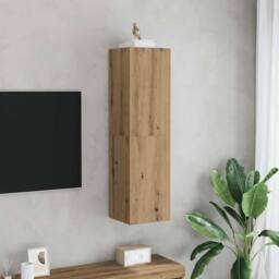 Berkfield Home TV Cabinet Artisan Oak 30.5x30x110 cm Engineered Wood in Brown - thumbnail 3