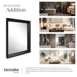 tectake Wall Mirror Elina in Black - Size: 50 cm x 70 cm - thumbnail 5