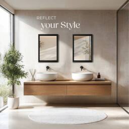 tectake Wall Mirror Elina in Black - Size: 50 cm x 70 cm - thumbnail 7