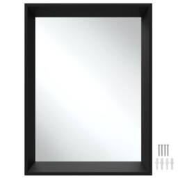tectake Wall Mirror Elina in Black - Size: 50 cm x 70 cm - thumbnail 1