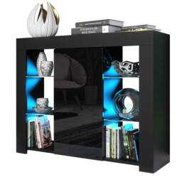 Creative Furniture Harbor Sideboard 97cm - Black with Gloss Doors & LED Lights - thumbnail 3