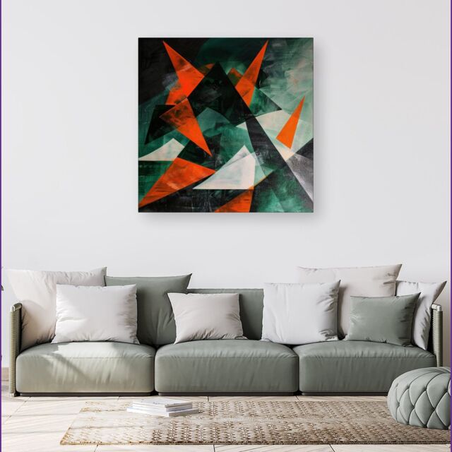 Warren Reed - Designer Curved Geometry Canvas - Size: w40 inch x h40 inch - image 1