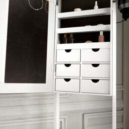 CARME HOME Zoey White Full Length LED Mirror Jewellery Cabinet - thumbnail 6