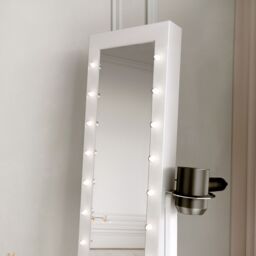 CARME HOME Zoey White Full Length LED Mirror Jewellery Cabinet - thumbnail 3