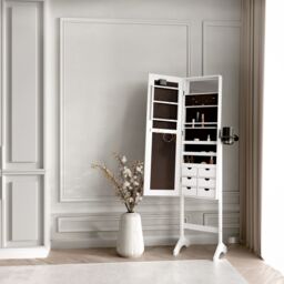CARME HOME Zoey White Full Length LED Mirror Jewellery Cabinet - thumbnail 2