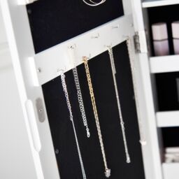 CARME HOME Zoey White Full Length LED Mirror Jewellery Cabinet - thumbnail 9