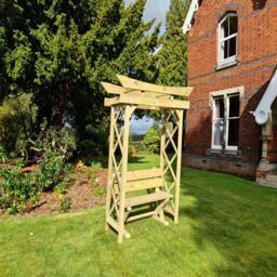 Churnet Valley Garden Furniture Ltd Tokyo 4ft Wooden Arch with Ashcombe Bench - L60 x W180 x H222 cm in Brown - thumbnail 3