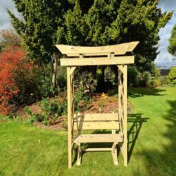 Churnet Valley Garden Furniture Ltd Tokyo 4ft Wooden Arch with Ashcombe Bench - L60 x W180 x H222 cm in Brown - thumbnail 6
