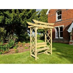 Churnet Valley Garden Furniture Ltd Tokyo 4ft Wooden Arch with Ashcombe Bench - L60 x W180 x H222 cm in Brown - thumbnail 7