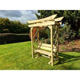 Churnet Valley Garden Furniture Ltd Tokyo 4ft Wooden Arch with Ashcombe Bench - L60 x W180 x H222 cm in Brown - thumbnail 9