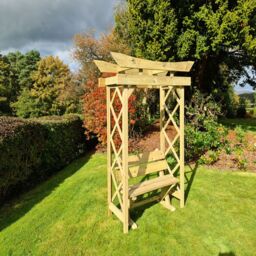 Churnet Valley Garden Furniture Ltd Tokyo 4ft Wooden Arch with Ashcombe Bench - L60 x W180 x H222 cm in Brown - thumbnail 2